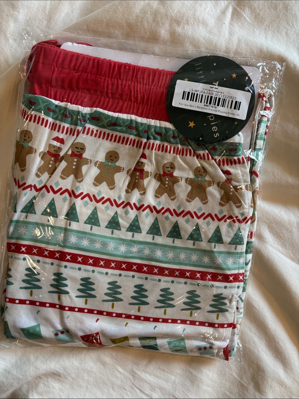 NWT Men’s Little Sleepies Holiday Gingerbread Pajama Pants, size XL